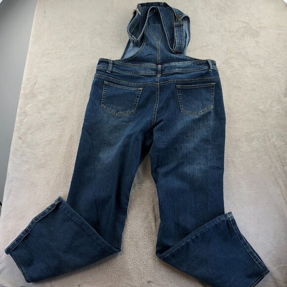 Vintage Planet Motherhood Girls Denim Overalls Large Blue Straight Leg Retro - Picture 16 of 16
